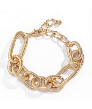 Punk Fashion Simple Design Alloy Costume Bracelet - Golden