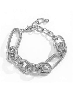 Punk Fashion Simple Design Alloy Costume Bracelet - Silver