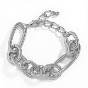 Punk Fashion Simple Design Alloy Costume Bracelet - Silver