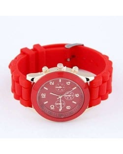 Sweet Candy Fashion Silicon Band Red Wrist Watch