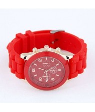 Sweet Candy Fashion Silicon Band Red Wrist Watch