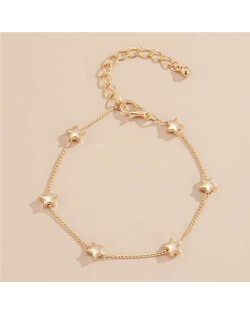 Golden Stars Pendant U.S. High Fashion Women Alloy Bracelet