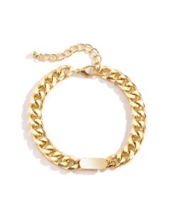 Punk Fashion Hip-hop Fashion Alloy Thick Chain Bracelet - Golden