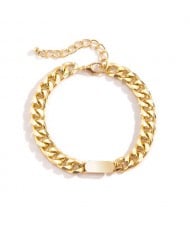 Punk Fashion Hip-hop Fashion Alloy Thick Chain Bracelet - Golden