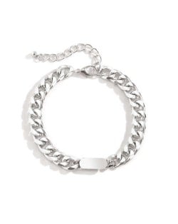 Punk Fashion Hip-hop Fashion Alloy Thick Chain Bracelet - Silver