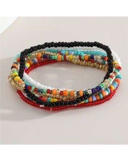 Bohemian Fashion Colorful Beads Multi-layer Design Women High Fashion Wholesale Bracelet Set