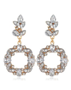 Shining Resin Flowers Fashion Women Alloy Wholesale Stud Earrings - White