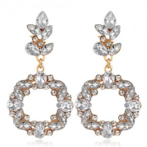 Shining Resin Flowers Fashion Women Alloy Wholesale Stud Earrings - White