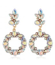 Shining Resin Flowers Fashion Women Alloy Wholesale Stud Earrings - Luminous White