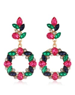 Shining Resin Flowers Fashion Women Alloy Wholesale Stud Earrings - Multicolor