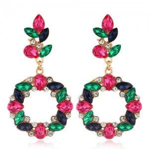 Shining Resin Flowers Fashion Women Alloy Wholesale Stud Earrings - Multicolor