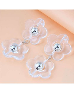 Transparent European and U.S. Fashion Women Resin Flowers Stud Wholesale Earrings