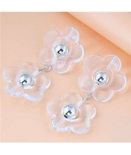 Transparent European and U.S. Fashion Women Resin Flowers Stud Wholesale Earrings