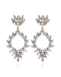 Creative Leaves Pattern Hollow Women Wholesale Drop Earrings - White