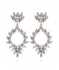 Creative Leaves Pattern Hollow Women Wholesale Drop Earrings - White