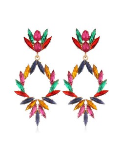 Creative Leaves Pattern Hollow Women Wholesale Drop Earrings - Multicolor