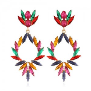 Creative Leaves Pattern Hollow Women Wholesale Drop Earrings - Multicolor