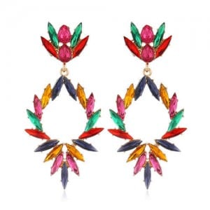Creative Leaves Pattern Hollow Women Wholesale Drop Earrings - Multicolor