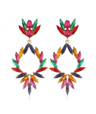 Creative Leaves Pattern Hollow Women Wholesale Drop Earrings - Multicolor