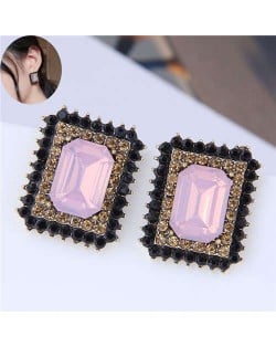 Vintage Baroque Fashion Square Shape Women Costume Stud Wholesale Earrings