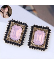 Vintage Baroque Fashion Square Shape Women Costume Stud Wholesale Earrings