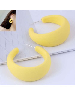 Fluorescent Color Painted Women Wholesale Fashion Earrings - Yellow