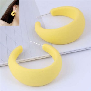 Fluorescent Color Painted Women Wholesale Fashion Earrings - Yellow