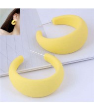 Fluorescent Color Painted Women Wholesale Fashion Earrings - Yellow