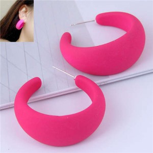 Fluorescent Color Painted Women Wholesale Fashion Earrings - Rose