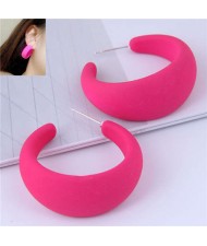 Fluorescent Color Painted Women Wholesale Fashion Earrings - Rose