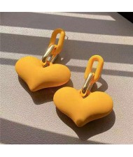 Candy Color Resin Sweet Heart Western Fashion Women Wholesale Stud Earrings - Yellow