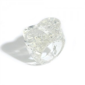 Unique U.S. High Fashion Amber Style Women Resin Ring - White