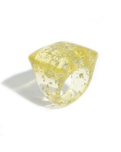 Unique U.S. High Fashion Amber Style Women Resin Ring - Yellow