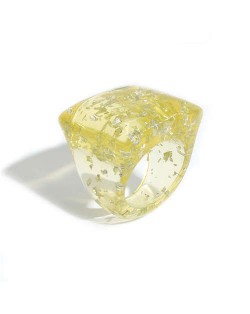 Unique U.S. High Fashion Amber Style Women Resin Ring - Yellow