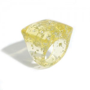 Unique U.S. High Fashion Amber Style Women Resin Ring - Yellow
