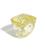 Unique U.S. High Fashion Amber Style Women Resin Ring - Yellow