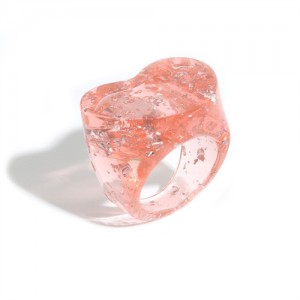 Unique U.S. High Fashion Amber Style Women Resin Ring - Red