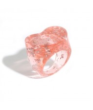 Unique U.S. High Fashion Amber Style Women Resin Ring - Red