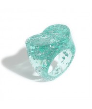Unique U.S. High Fashion Amber Style Women Resin Ring - Blue