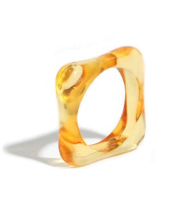 U.S. and European High Fashion Square Design Hip-hop Resin Ring - Orange