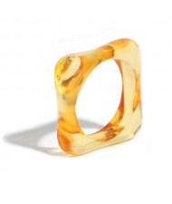 U.S. and European High Fashion Square Design Hip-hop Resin Ring - Orange