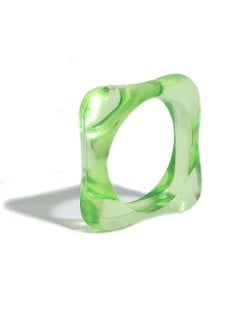 U.S. and European High Fashion Square Design Hip-hop Resin Ring - Green