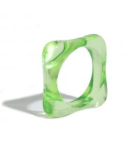 U.S. and European High Fashion Square Design Hip-hop Resin Ring - Green