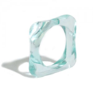 U.S. and European High Fashion Square Design Hip-hop Resin Ring - Teal