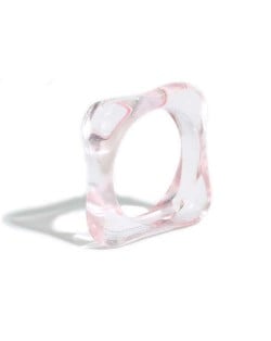 U.S. and European High Fashion Square Design Hip-hop Resin Ring - Pink