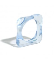 U.S. and European High Fashion Square Design Hip-hop Resin Ring - Blue