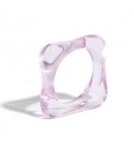 U.S. and European High Fashion Square Design Hip-hop Resin Ring - Purple