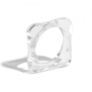 U.S. and European High Fashion Square Design Hip-hop Resin Ring - Transparent