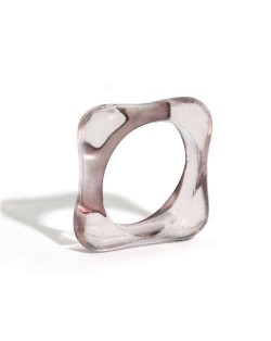 U.S. and European High Fashion Square Design Hip-hop Resin Ring - Gray