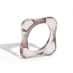 U.S. and European High Fashion Square Design Hip-hop Resin Ring - Gray